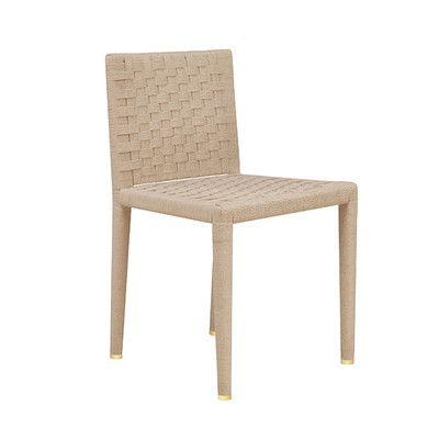 Worlds Away Natural Rope Basketweave Pattern Dining Chair