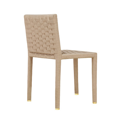 Worlds Away Natural Rope Basketweave Pattern Dining Chair