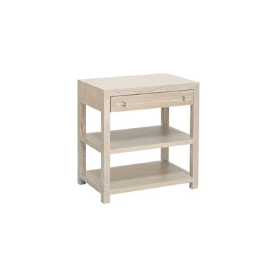 Worlds Away Side Table - Cerused Oak/Includes Brass & Nickel Hrdwr Options W Acrylic Rod