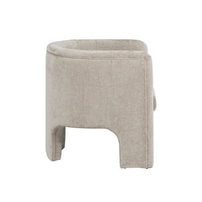 Worlds Away Three Leg Fully Upholstered Barrel Chair - Taupe Textured Chenille (Closeout)
