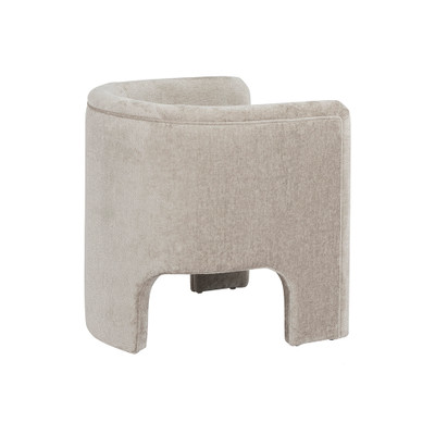 Worlds Away Three Leg Fully Upholstered Barrel Chair - Taupe Textured Chenille (Closeout)