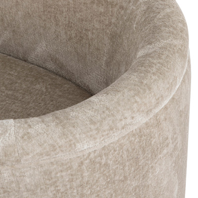 Worlds Away Three Leg Fully Upholstered Barrel Chair - Taupe Textured Chenille (Closeout)