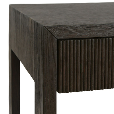 Worlds Away Two Drawer Desk - Fluted Detail - Dark Espresso Oak