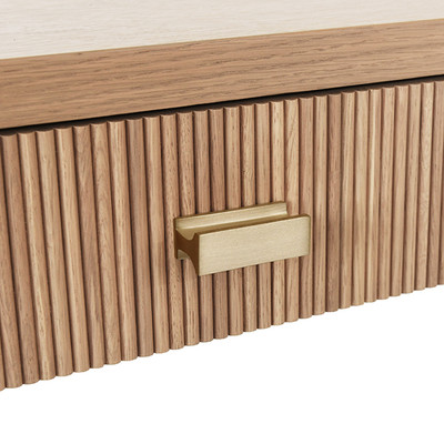 Worlds Away Two Drawer Desk - Fluted Detail - Natural Oak