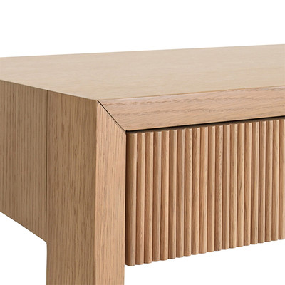 Worlds Away Two Drawer Desk - Fluted Detail - Natural Oak