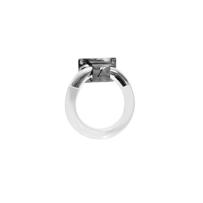 Worlds Away Large Acrylic Ring Hardware - Nickel