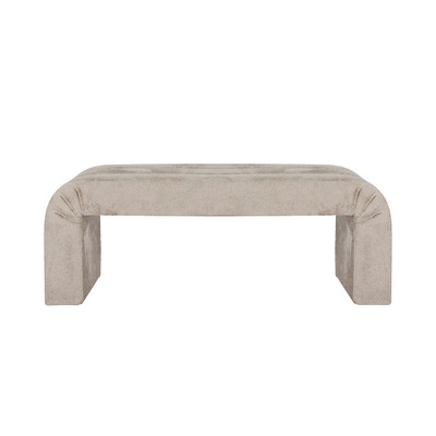 Worlds Away Horizontal Channeled Bench - Taupe Textured Chenille (Closeout)