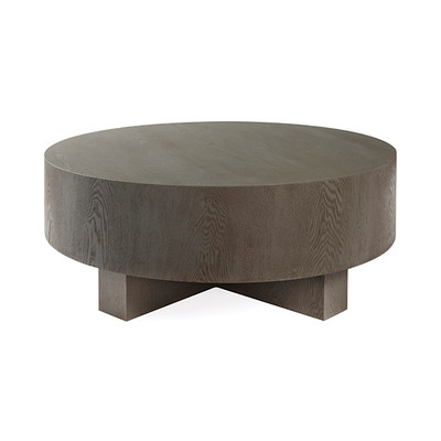 Worlds Away Thick Top Coffee Table - Cross Base - Smoke Grey Oak