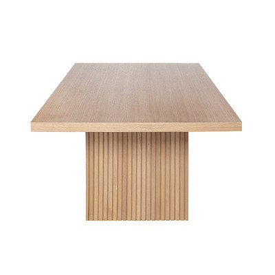 Worlds Away Plank Style Slatted Base Dining Table - Natural Oak