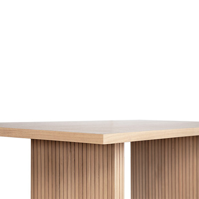 Worlds Away Plank Style Slatted Base Dining Table - Natural Oak