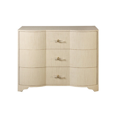 Worlds Away Three Drawer Chest - Natural Grasscloth