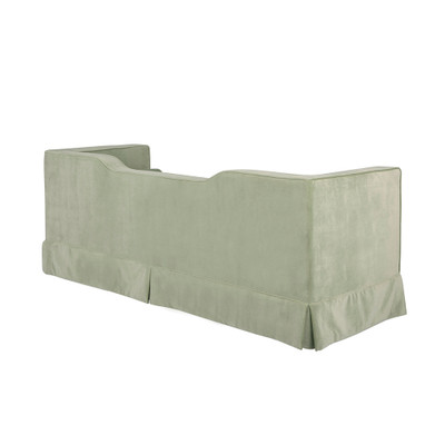 Worlds Away Skirted Tuxedo Style Sofa - Notched Back - Sage Green Velvet