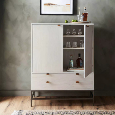 Four Hands Trey Bar Cabinet - Dove Poplar