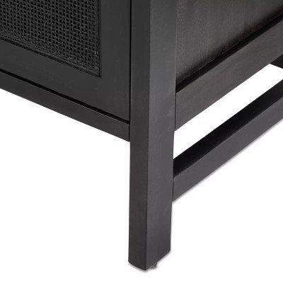 Four Hands Caprice Bar Cabinet - Black W/ Black Wash Mango