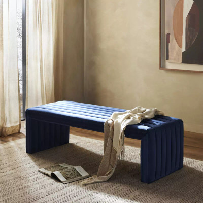 Four Hands Augustine Bench - Sapphire Navy