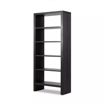 Four Hands Warby Bookshelf - Worn Black Veneer