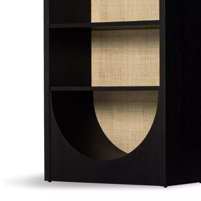 Four Hands Higgs Bookcase - Brushed Ebony Oak Veneer