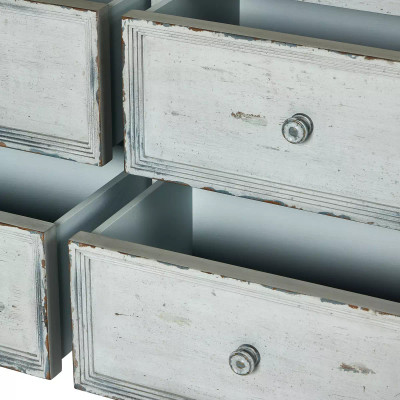 Four Hands The "You Will Need A Lot Of Hinges" Cabinet - Distressed Grey Blue Veneer