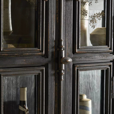 Four Hands The "You Will Need A Lot Of Hinges" Cabinet - Distressed Burnt Black