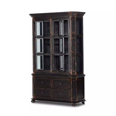 Four Hands The "You Will Need A Lot Of Hinges" Cabinet - Distressed Burnt Black