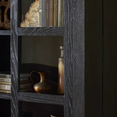 Four Hands Warby Cabinet - Worn Black Oak Veneer