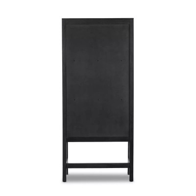 Four Hands Caprice Narrow Cabinet - Black Wash Mango W/ Black Cane