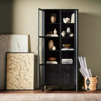 Four Hands Pollard Cabinet - Brushed Ebony Oak