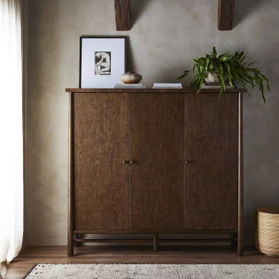 Four Hands Renaud 3 - Door Cabinet - Dark Toasted Oak Veneer