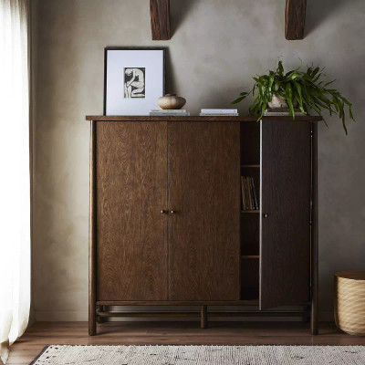 Four Hands Renaud 3 - Door Cabinet - Dark Toasted Oak Veneer
