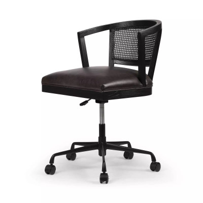 Four Hands Alexa Desk Chair - Brushed Ebony - Sonoma Balck