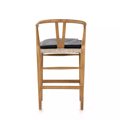 Four Hands Muestra Counter Stool - Natural Teak - Pebble Black