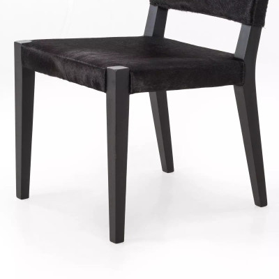 Four Hands Villa Dining Chair - Black Hair On Hide