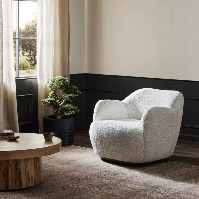 Four Hands Julius Swivel Chair - Sheldon Ivory