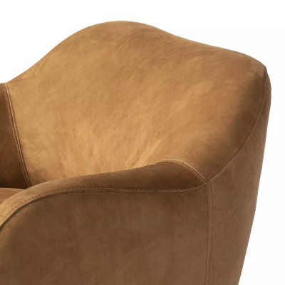 Four Hands Julius Swivel Chair - Nubuck Cognac