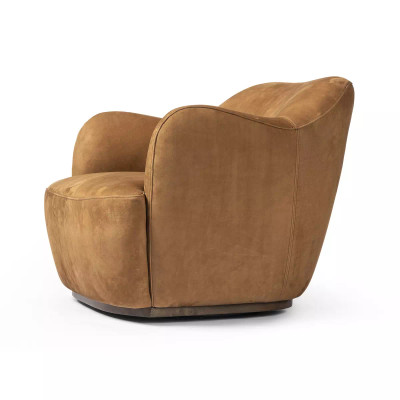 Four Hands Julius Swivel Chair - Nubuck Cognac