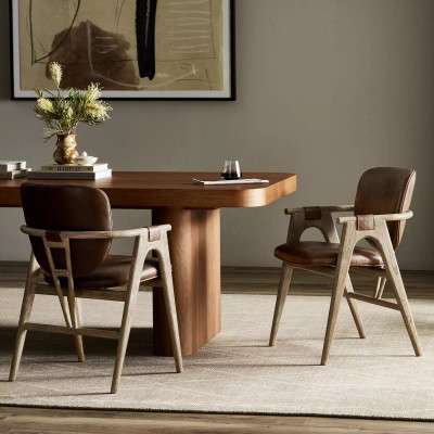 Four Hands Rowanoke Dining Armchair - Havana Brown