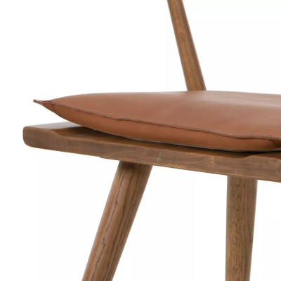 Four Hands Ripley Dining Chair - Sandy Oak - Whiskey Saddle