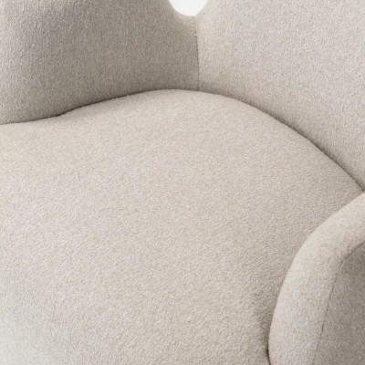 Four Hands Reed Swivel Chair - Crete Pebble