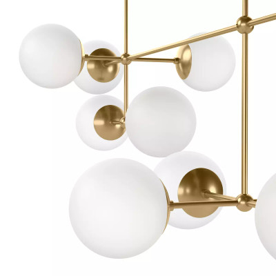 Four Hands Armstrong Linear Chandelier - Burnished Brass - Opal Matte Glass