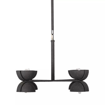 Four Hands Santorini Chandelier - Matte Black Plaster