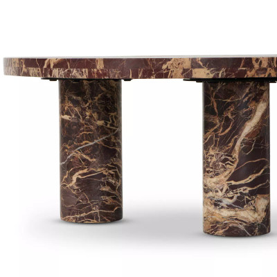 Four Hands Zion Coffee Table - Small Table - Merlot Marble