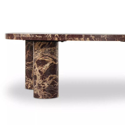 Four Hands Zion Coffee Table - Big Table - Merlot Marble