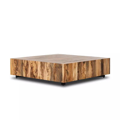 Four Hands Hudson Large Square Coffee Table - Spalted Primavera