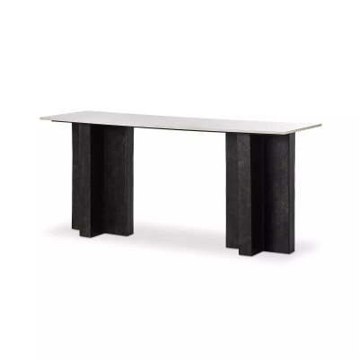 Four Hands Terrell Large Console Table - Polished White Marble