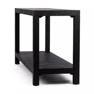 Four Hands Lamar Console Table - Drifted Matte Black Veneer