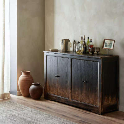 Four Hands It Takes An Hour Sideboard - Distressed Black - 63"