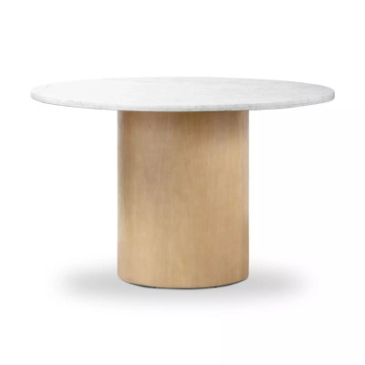 Four Hands Pilo Dining Table - Italian White Marble - Natural Matte