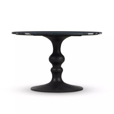 Four Hands Kestrel Round Dining Table - Dark Anthracite W/ Black Marble