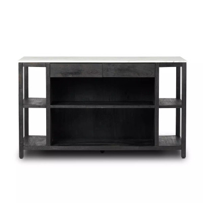 Four Hands Indira Kitchen Island - Black Wash Acacia