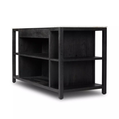 Four Hands Indira Kitchen Island - Black Wash Acacia